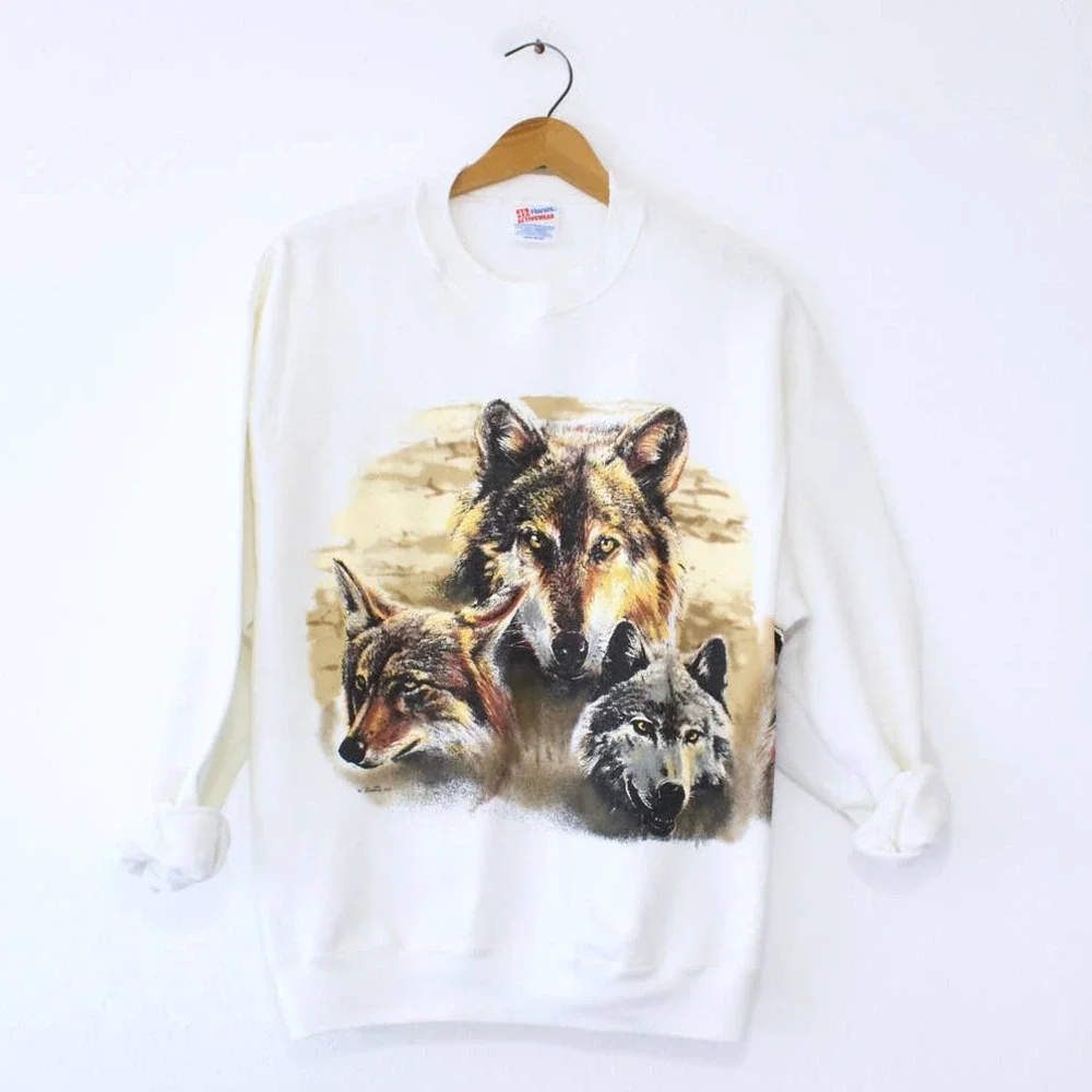 Vintage Wolf Sweatshirt Large - Picture 1 of 4